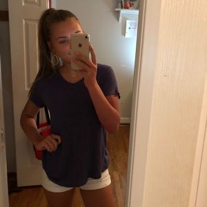 comfy classic blue v neck top